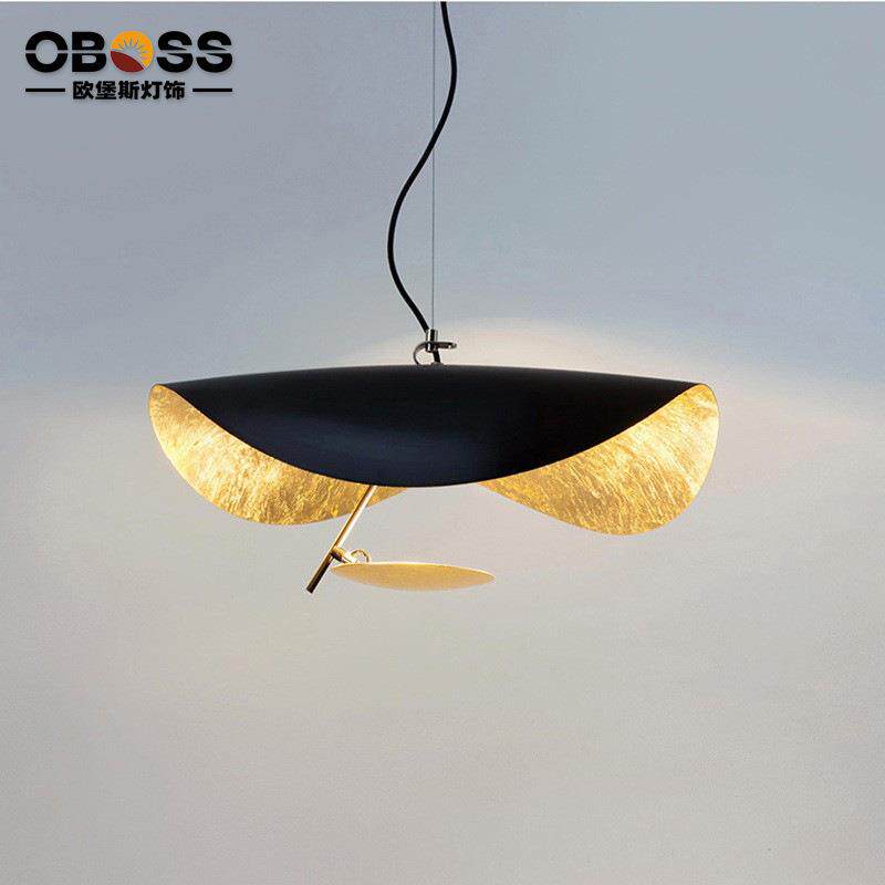 北欧艺术装饰吊灯创意个性设计师款金属帽子led餐厅酒店咖啡厅灯