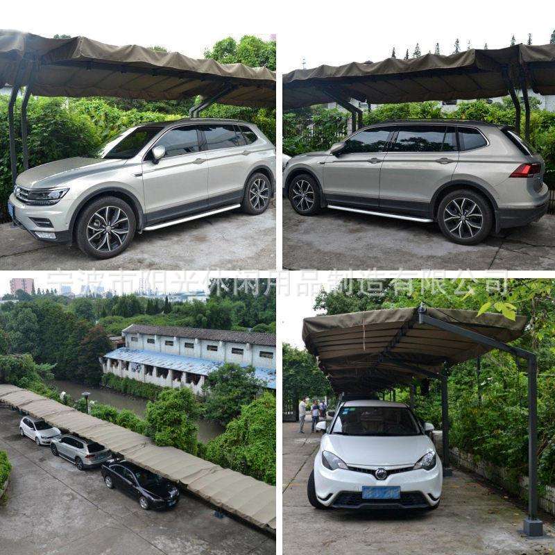凉棚停车棚汽车蓬侧立式双柱大伞遮阳户外太阳篷伞花园庭院休闲篷