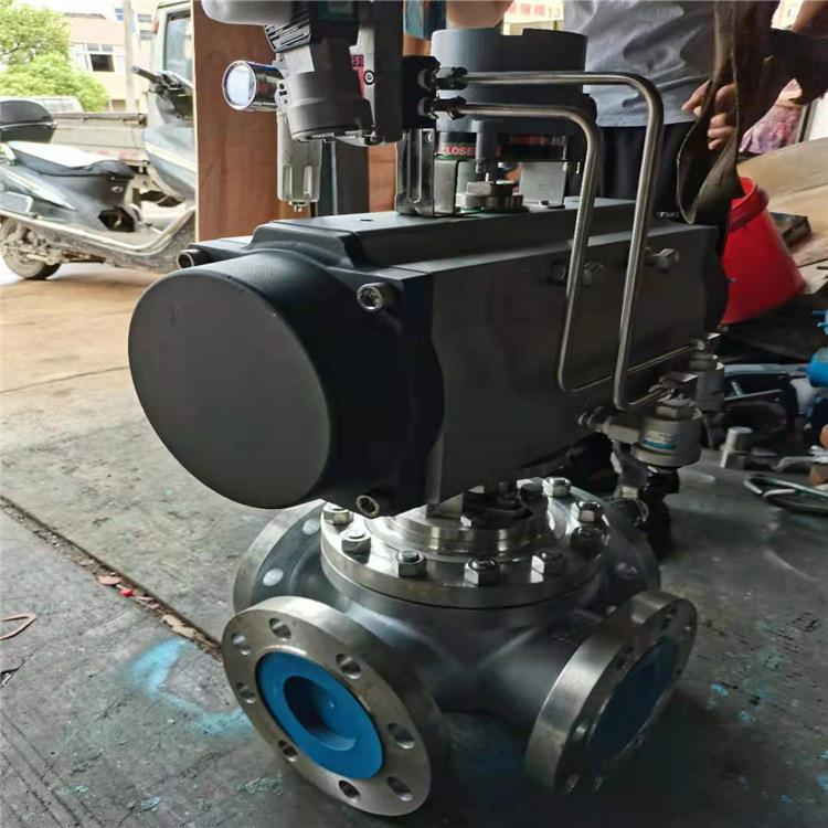 Q946F-16P电动四通换向阀Q948F-25P电动四通换向球阀304不锈钢316