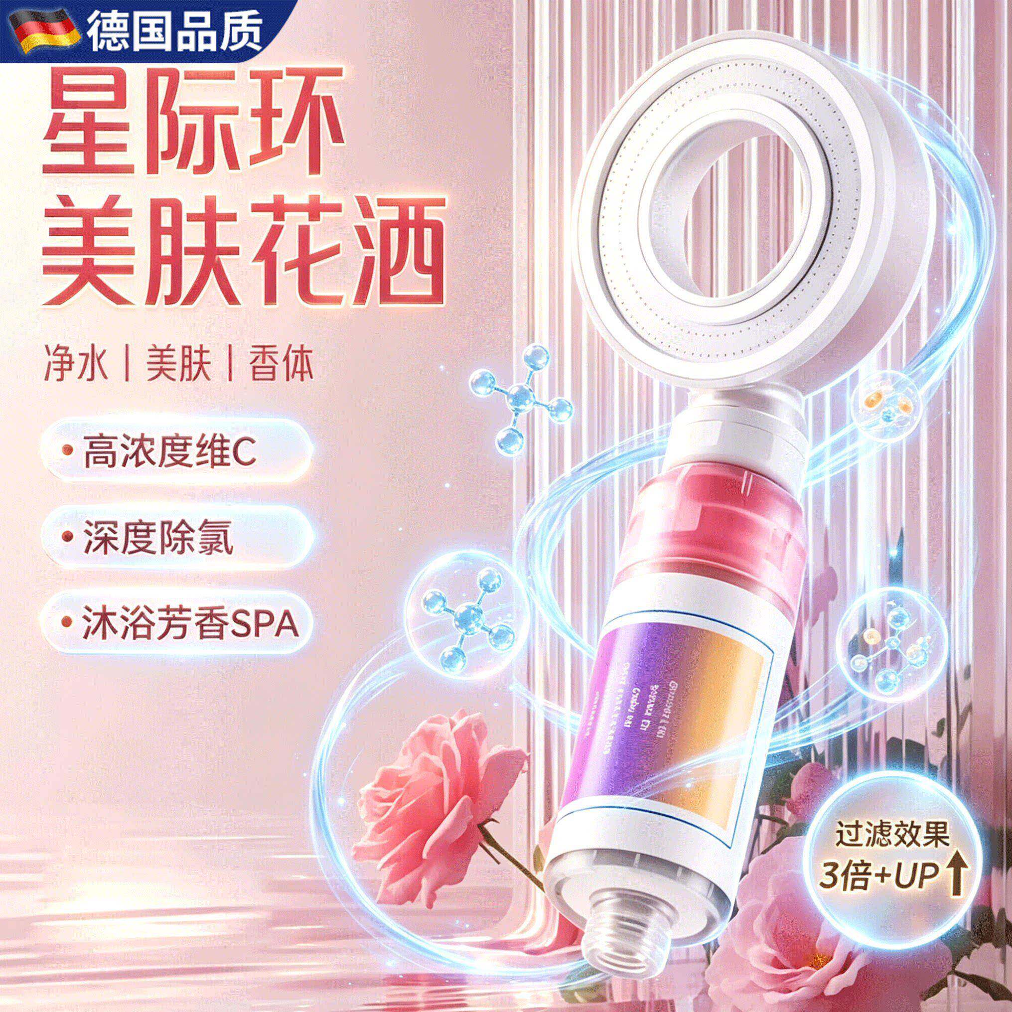 德国香氛过滤增压花洒喷头淋浴家用除氯养肤香薰洗澡净化水过滤器