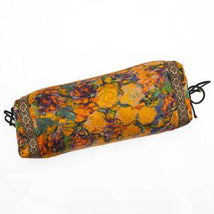 新中式香云纱桑蚕丝枕套花草调节枕枕头护颈椎真丝透气长条