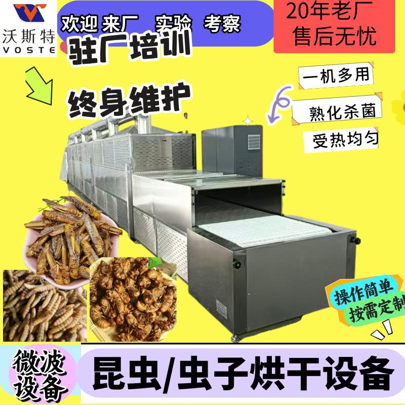 源头工厂微波蝎子烘干设备 大型隧道式昆虫水蛭干燥膨化机
