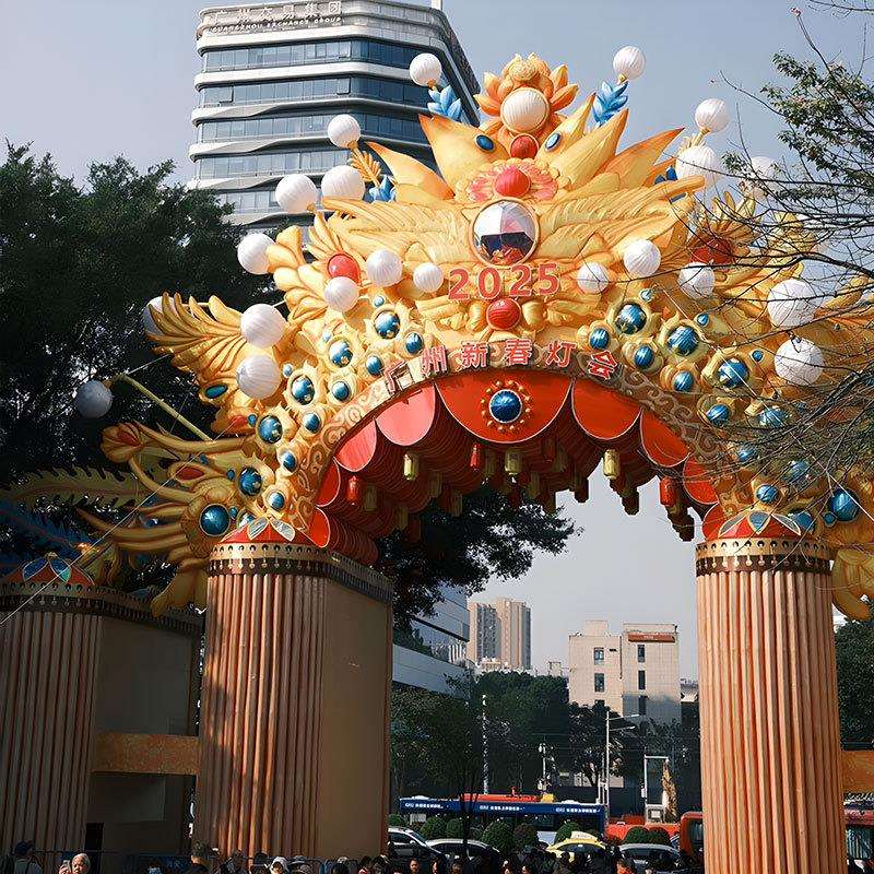 元宵节大型花灯凤冠门头造型景区广场亮化装饰大型灯展摆件中国风
