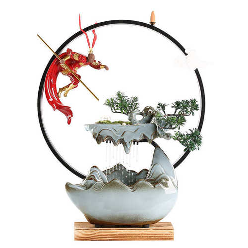 摆件水器水帘陶瓷摆件流水传统工艺洞天摆件中式流招财创意