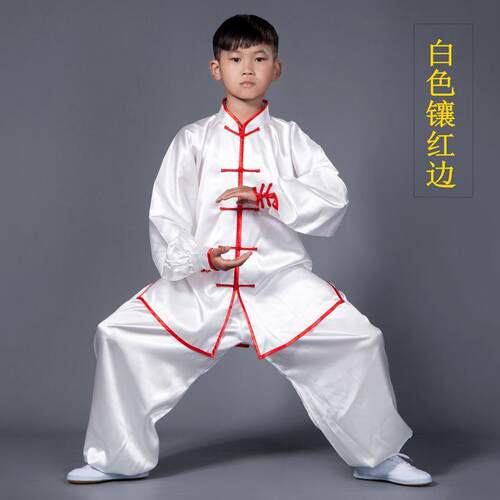 正品新款学生太极服中国风男女儿童团体武年术功少演出服夫装青练