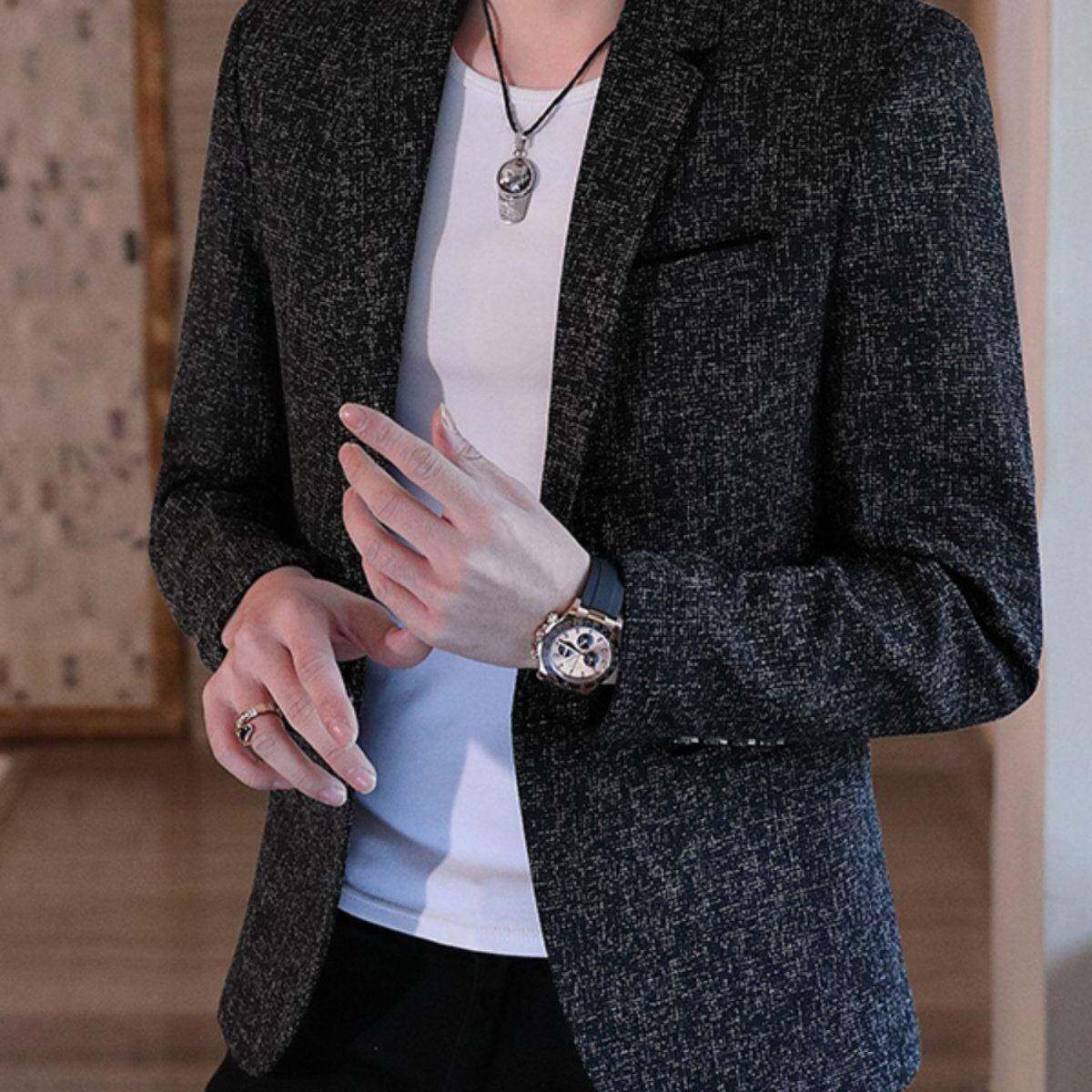 男士休闲西服外套2026新款春秋季韩版高端修身小西装单西潮牌男装