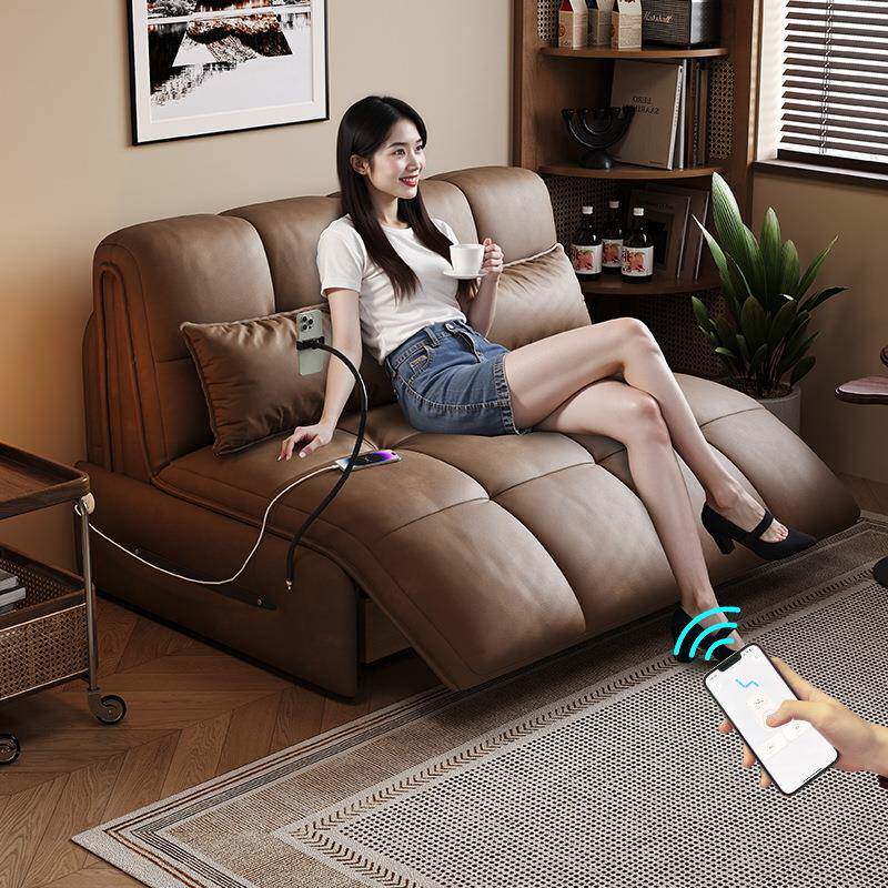 智能电动遥控沙发床卧室客厅可折叠多功能小户型伸缩两用单人沙发
