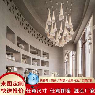 酒店大堂吊灯现代简约创意水晶滴灯饰售楼部沙盘工程装饰灯具