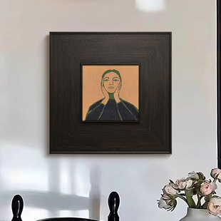 法式中古风挂画高级感小众艺术玄关背景墙装饰画复古抽象人物卧室