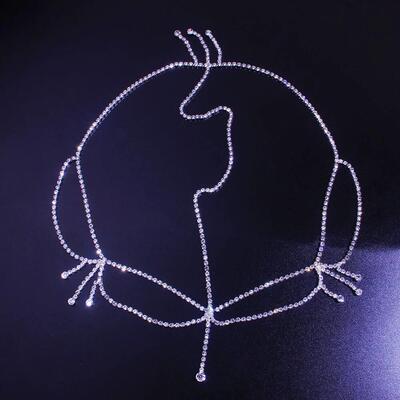 Simple Rhinestone Hair Chain Band Accessories for Women Part