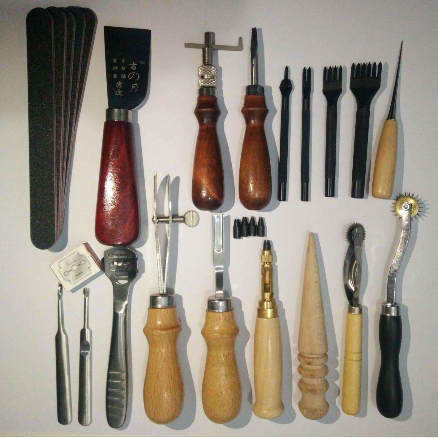 18件套菱斩皮艺工具皮革工艺套餐 手工皮具 手缝套装 皮艺工具