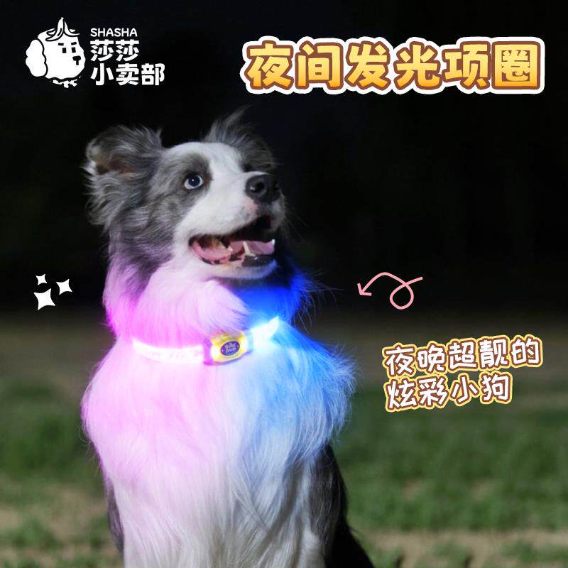 laroo莱诺遛狗灯宠物夜行灯防丢牌项圈发光灯夜间防走失灯狗项圈