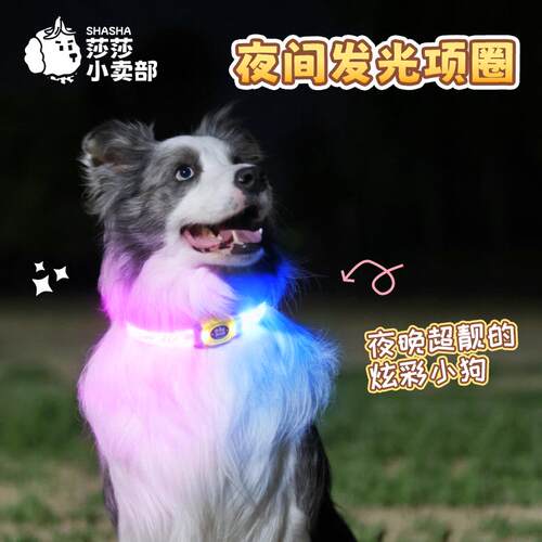laroo莱诺遛狗灯宠物夜行灯防丢牌项圈发光灯夜间防走失灯狗项圈