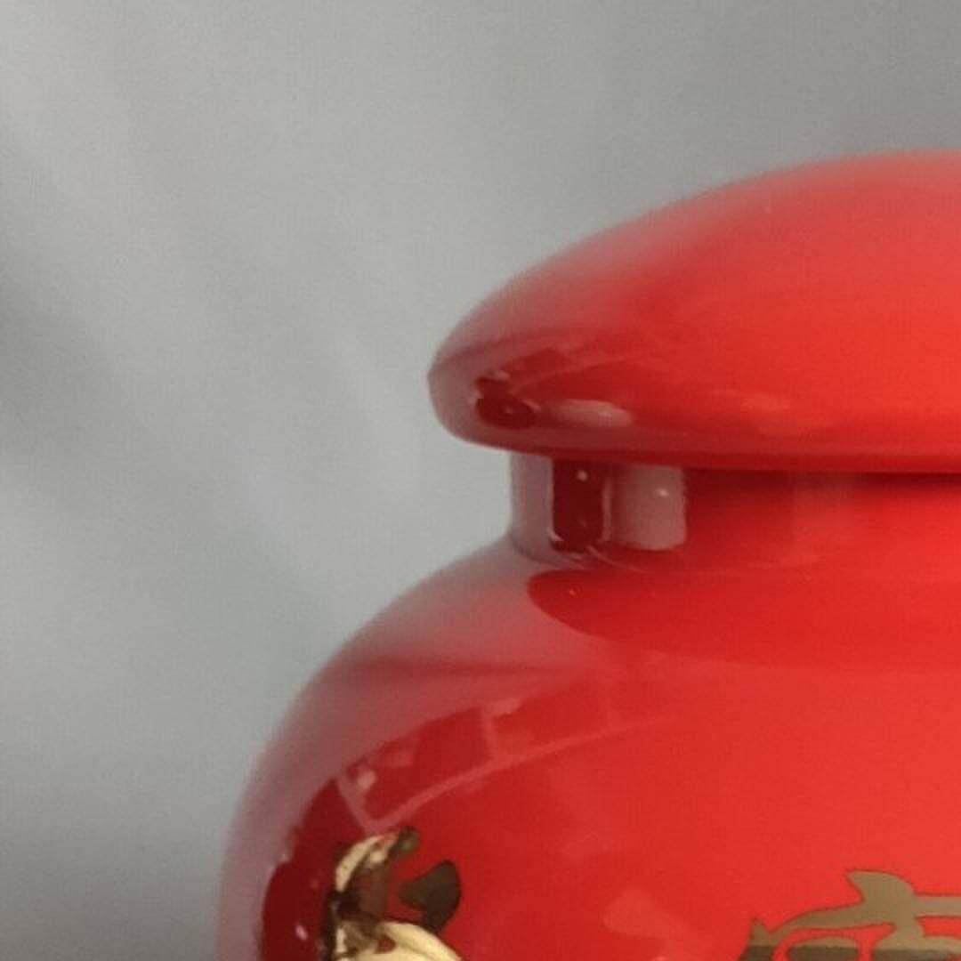 中号聚宝盆陶瓷罐摆件风水摆设招财局瓷坛子带盖黄黑白色红色罐子