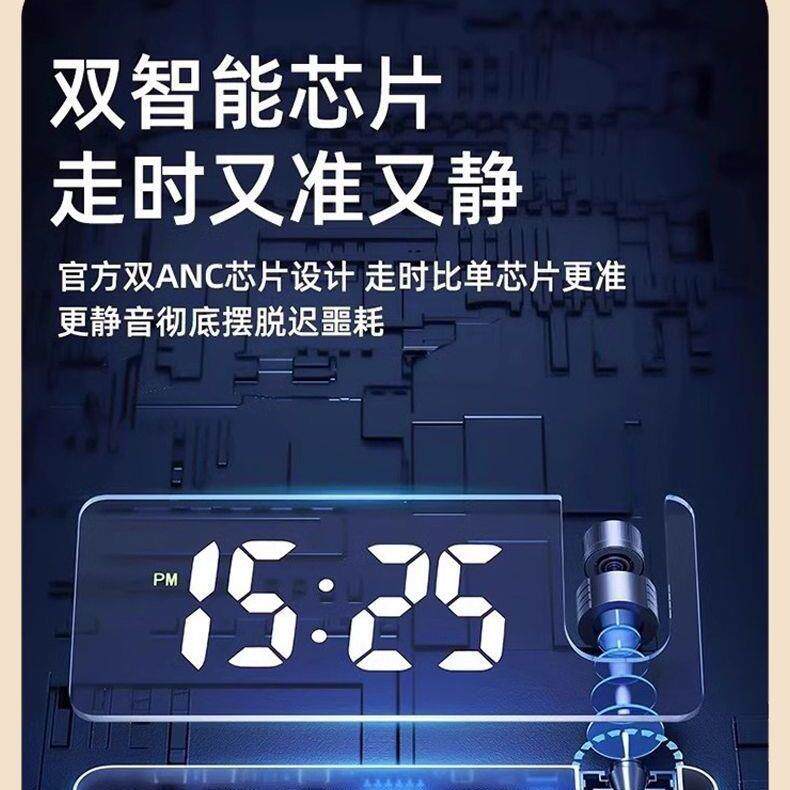 简约绿植数字电子钟表挂钟客厅装饰画高端数显屏灯光表挂墙中画
