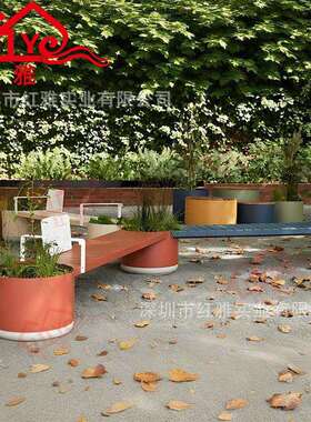 不锈钢坐凳花盆两防锈户外室阳台简公园内庭用院现WER代约花箱座