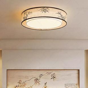 宋代美学卧室吸顶灯新中式水墨竹叶极简禅意茶室圆形客厅书房灯具
