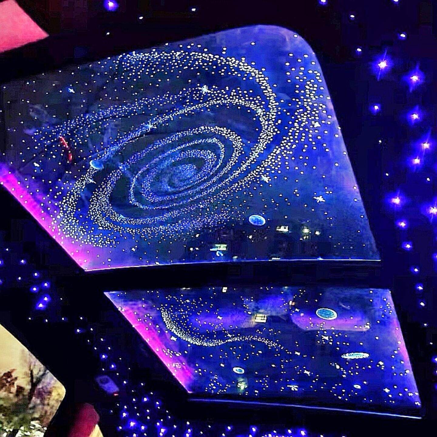汽车装饰满天星灯车内氛围灯星空顶棚改装配件 智能声控极光灯