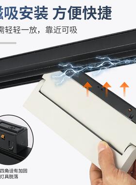 LED白色磁吸折叠射灯 无边框嵌入式线条射灯酒店客厅格栅灯轨道灯