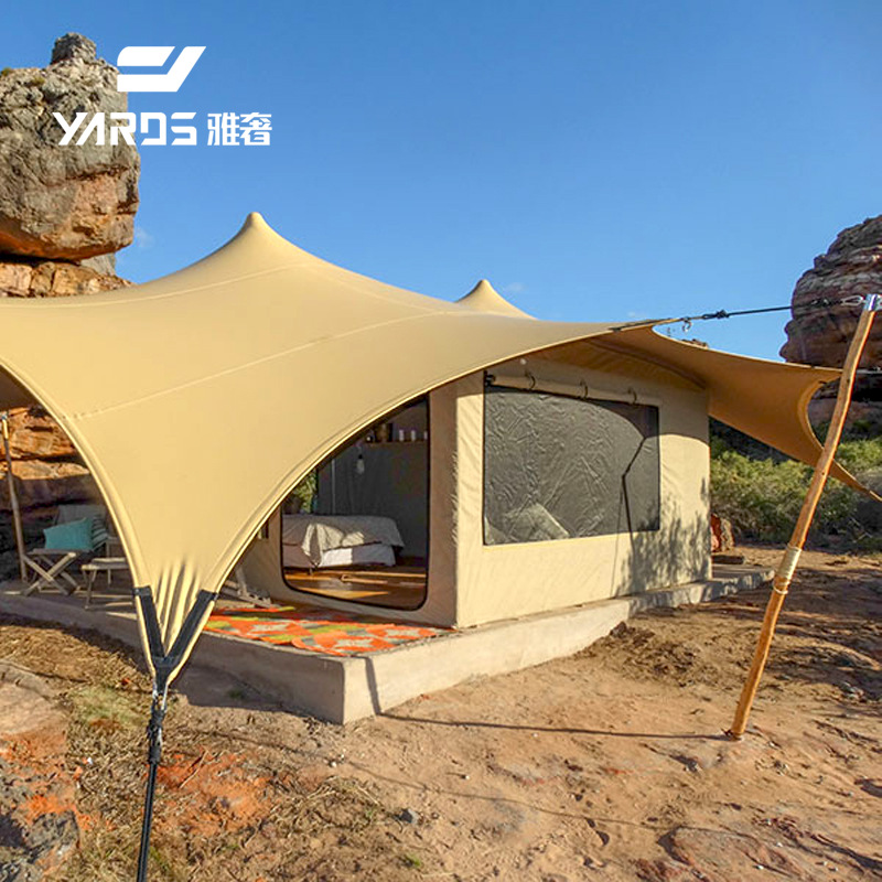 布户外休闲度假宿野奢ER59酒店帐篷屋乡村露营住基地农乐遮阳帆家