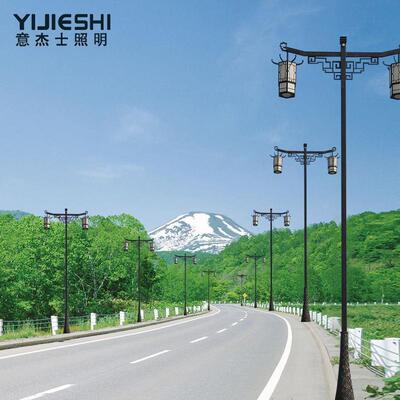 意杰士10米市电双头古典路灯城市主杆道景区特色仿古造型景观路灯