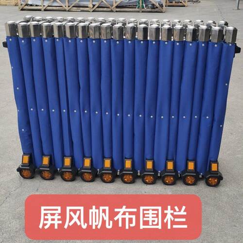 手动伸缩门铝合金拉门学校厂房隔离围栏不锈钢移动平移门折叠门