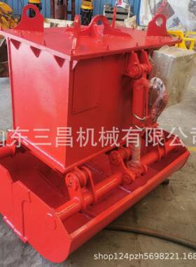 挖掘机运河装卸货装沙贝壳斗行车抓斗火车厢装卸货液压抓斗