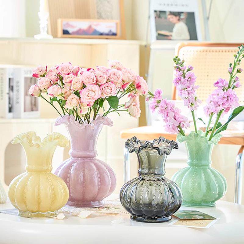 中古ins花瓶现代摆件值颜芬顿高简约玻璃风高级装饰风琉璃奶油感,家居饰品,花瓶,淘宝优惠券,粉丝福利购,淘宝优惠卷