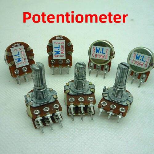 电位器双联B50KB100K单联B50KB100K圆形花轴功放配件音响配件短轴