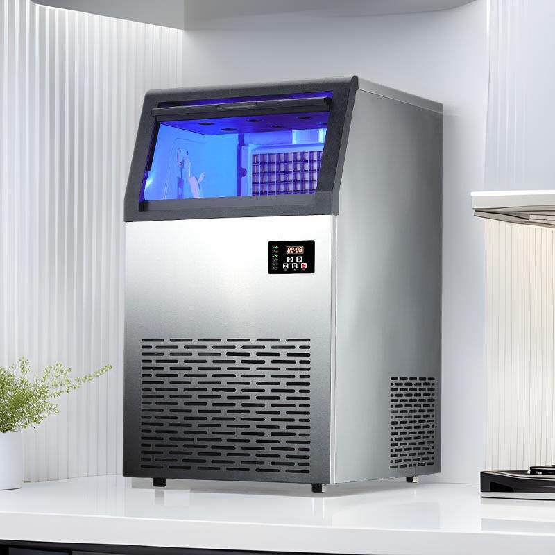跨境方冰全自动制冰机120kg奶茶店酒吧商用冰块机商用制冰