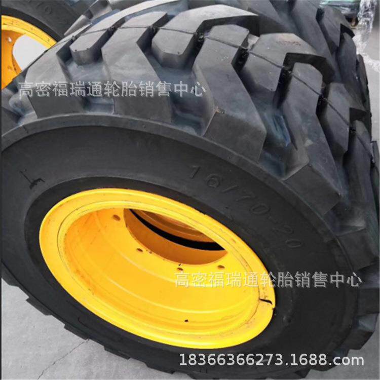 实心轮胎16/70-20防滑耐刺扎装载机铲车工程轮胎16-70-24可配钢圈