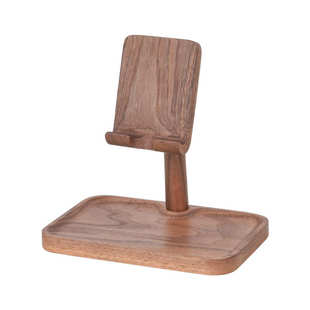 实木创意桌面直播手机懒人支架床头无线充电多功能平板ipa架子