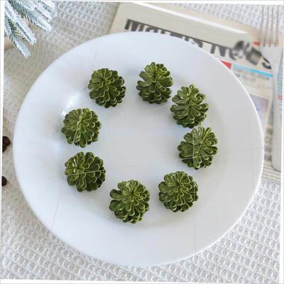 Plastic pine cones Green pine cones Christmas decorations