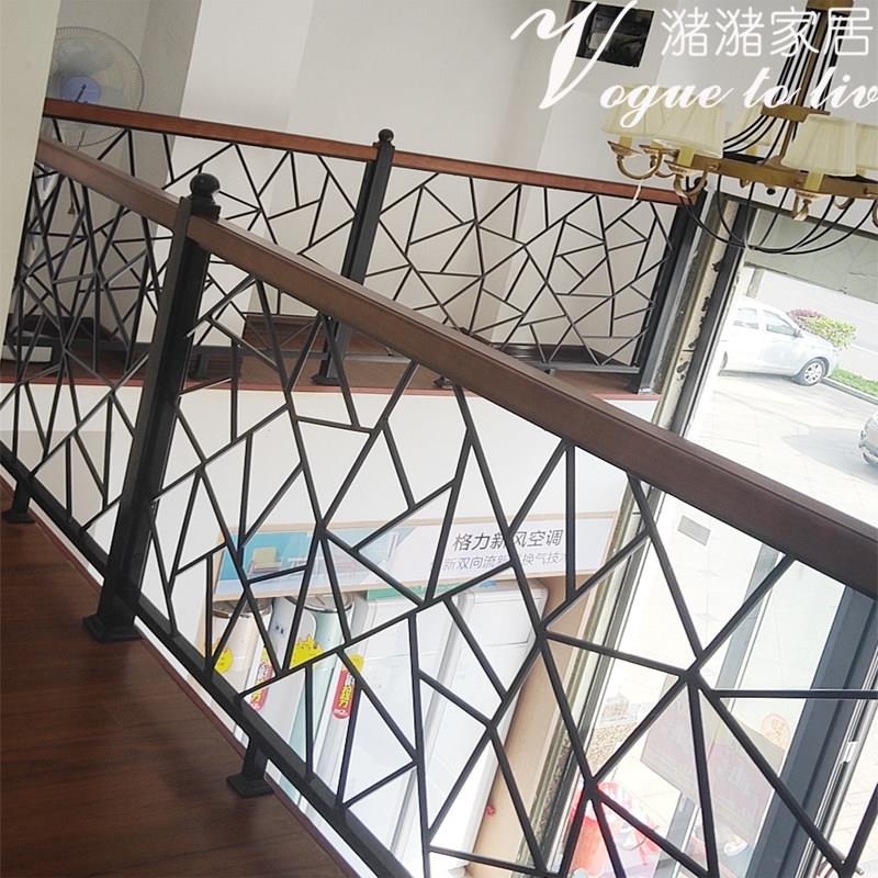 铁艺阳台护栏别墅阁楼装饰栏杆自装室内别墅楼梯扶手老人实木定制