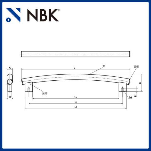NBK URFS 不锈钢管式拱形拉手把手 机床附件通用配件 机械零部件