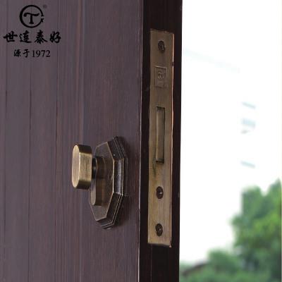 世连泰好全铜门锁卧室电视背景墙门锁黑色彷覆古纯铜隐形门暗门锁