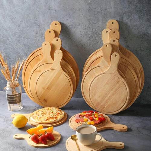 Wooden Pizza board Round Baking Tray Cutting Board Platter