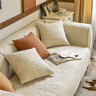 M.life 复古沙发垫客厅沙发套罩巾防尘垫子高级感坐垫可机洗 法式