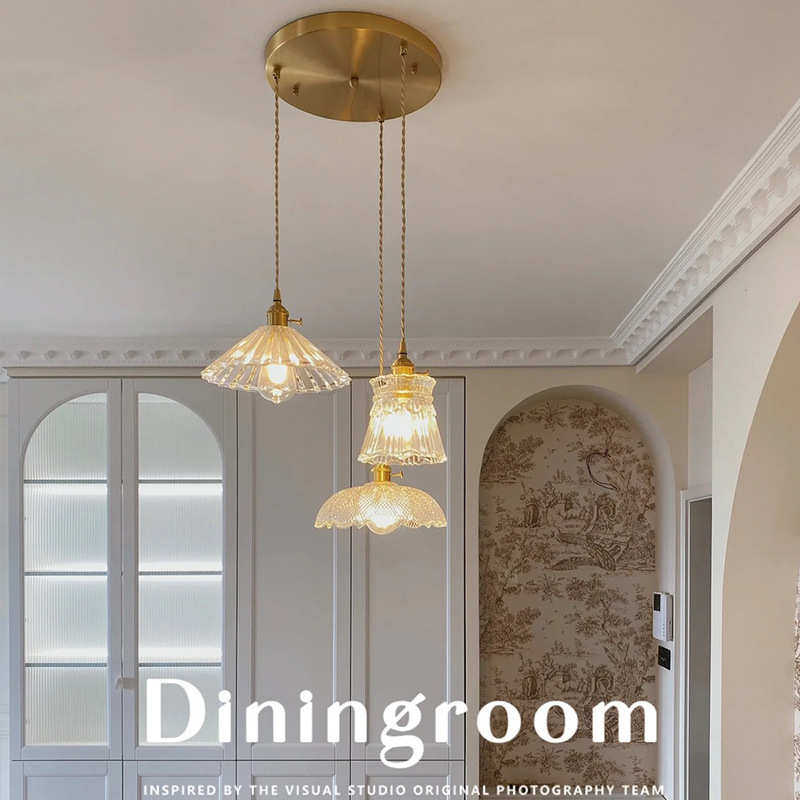 全铜轻奢壁灯北欧风客厅背景墙黄铜小吊灯法式复古玻璃卧室床头灯