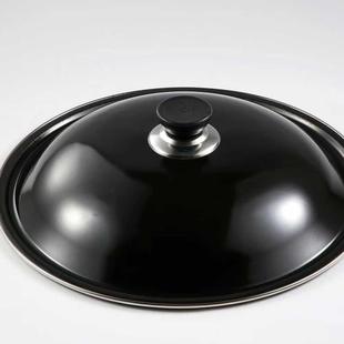 珐瑯锅盖家用炒锅锅盖万能通用32/34/36寸搪瓷轻便包边黑高盖