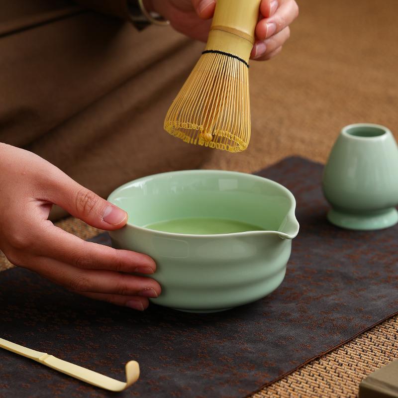 跨境日式点茶器抹茶套组茶筅立抹茶碗整套陶瓷百本立茶刷茶道