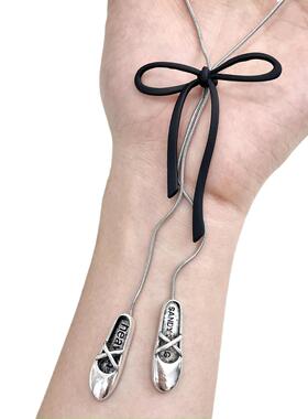 蝴蝶结芭蕾舞仙女项链长款项链