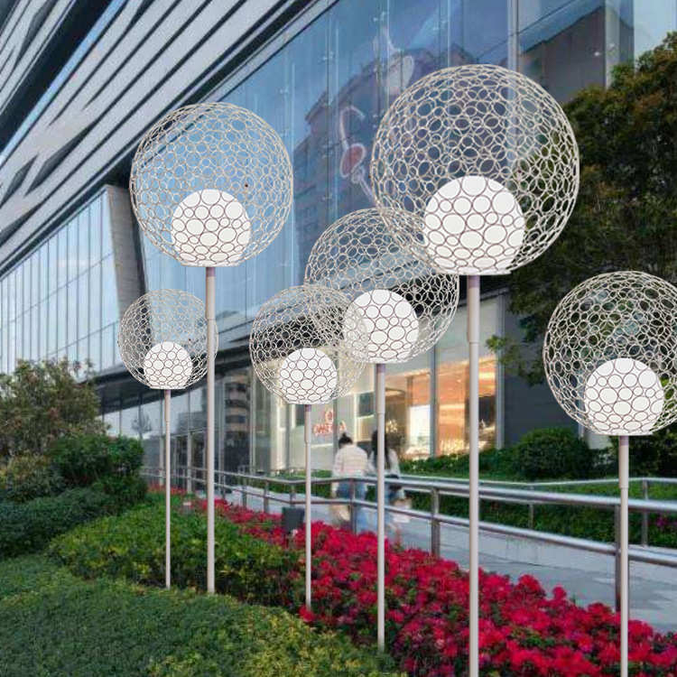 户外圆球蒲公英灯售楼部草坪灯园林公园景观灯园林亮化镂空圆球灯