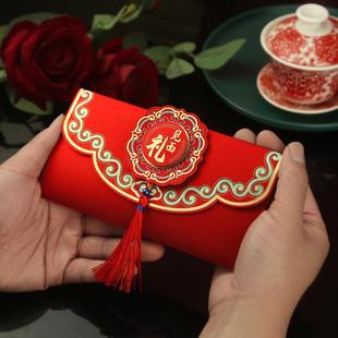 装一万元的红包见面礼中式国风流苏立体硬壳高级新人婆婆婴儿通用