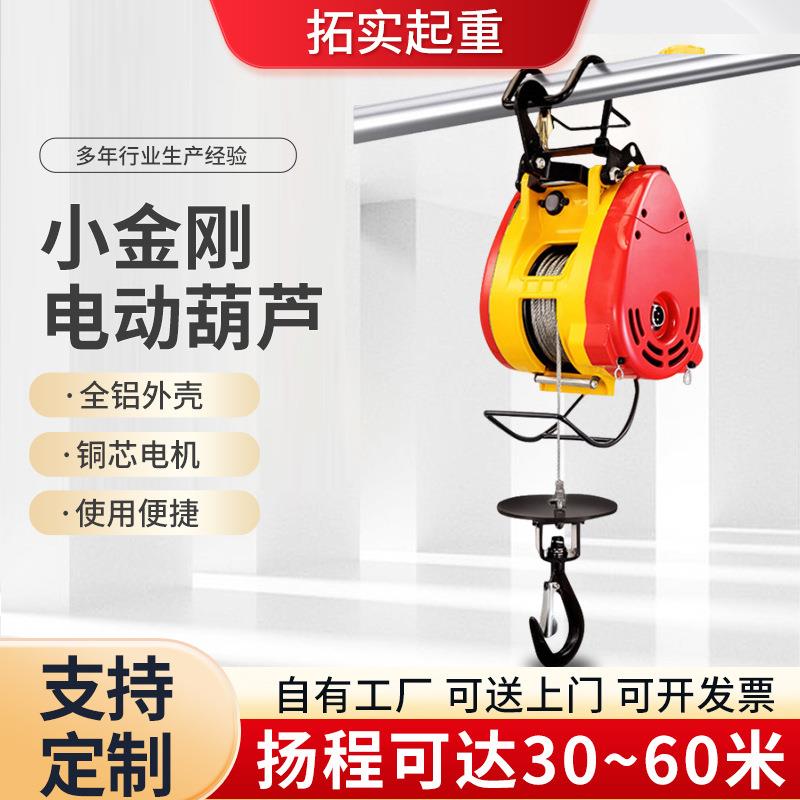 电动葫芦220V新款便携悬挂式提升机小型吊机家用快速升降起重机