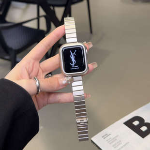 适用S9苹果手表S7表带不锈钢applewatch细款金属钢带56S7S8S9SE