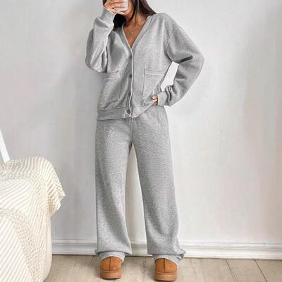 Women's Autumn Winter Basic Casual Set Outfit Long Sleeve