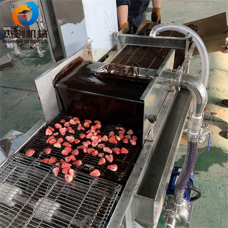 冻干榴莲块裹巧克力机器 代可可脂涂衣机 有零有食草莓乳粉上浆机