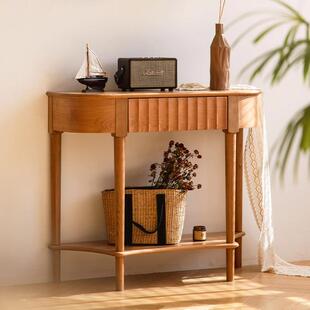 一隅玄关桌实木玄关台樱桃木走廊尽头柜置物台北欧条桌条几
