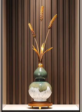 麦穗窑葫摆件高档变招98454岁岁平安客厅玄关芦饰品摆设乔迁新装